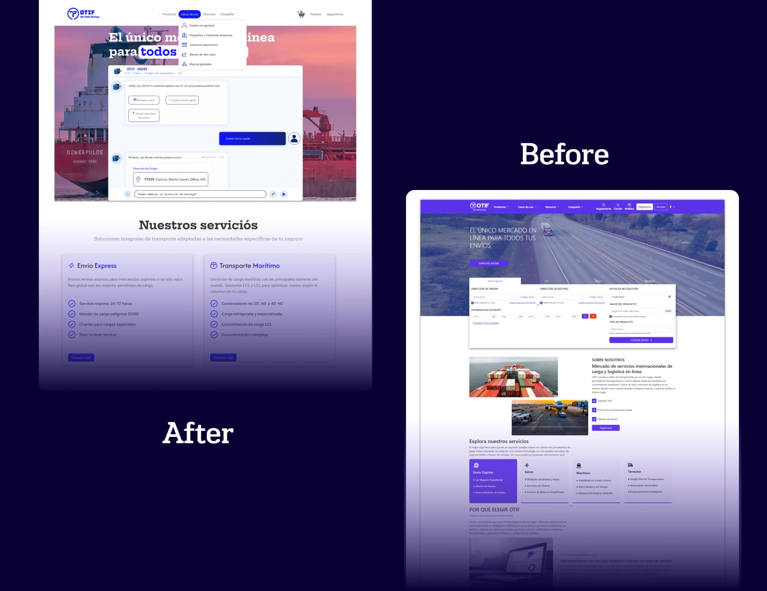 after and before the project
