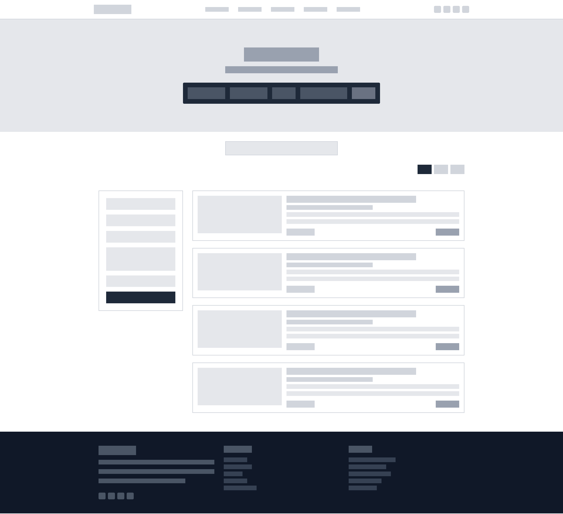 Search List wireframe